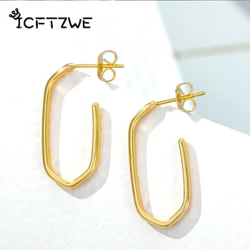 

Simple Geometry Earings Fashion Jewelry Stainless Steel Stud Earrings For Women Ear Accessories Best Friend Halloween Gifts