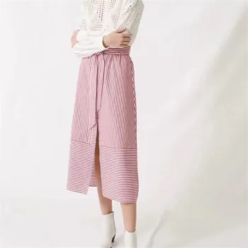 

MAJ spring summer 2020 new single-breasted vertical stripe skirt women