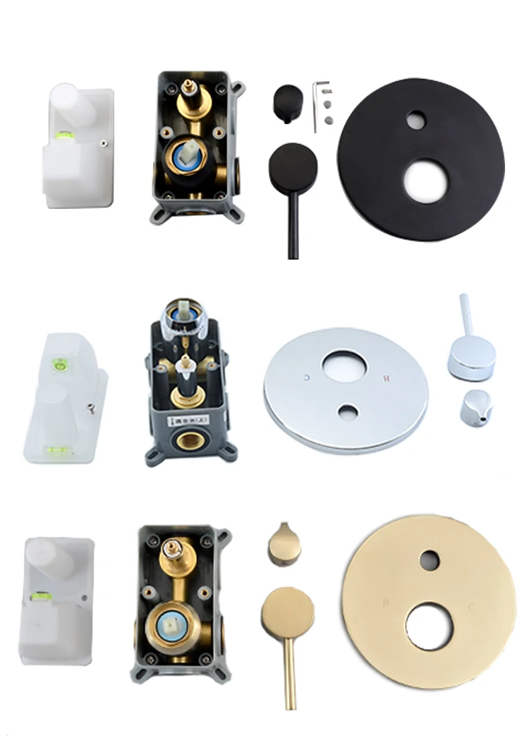 2 Way Concealed Embedded Box Brass Shower Faucet Mixer Valve Water Tap