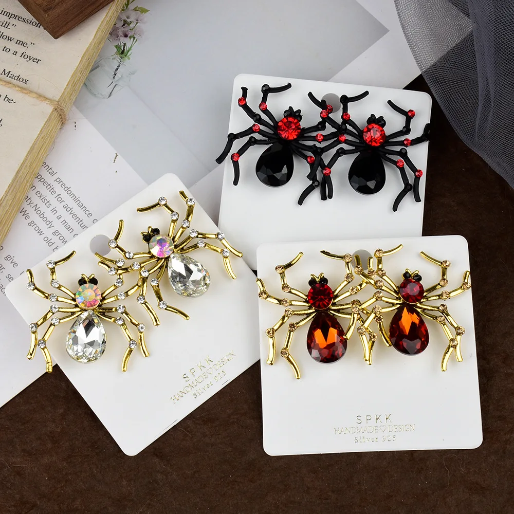 

Speed Sell Pass Halloween Spider Earrings Sell like Hot Cakes The European and American fashion stud earrings women jewelry
