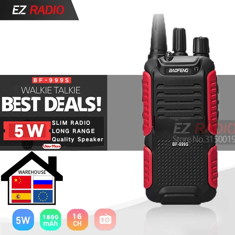 Лидер продаж двухсторонняя радиостанция Baofeng bf 999s Plus Walkies Uhf band обновленная версия