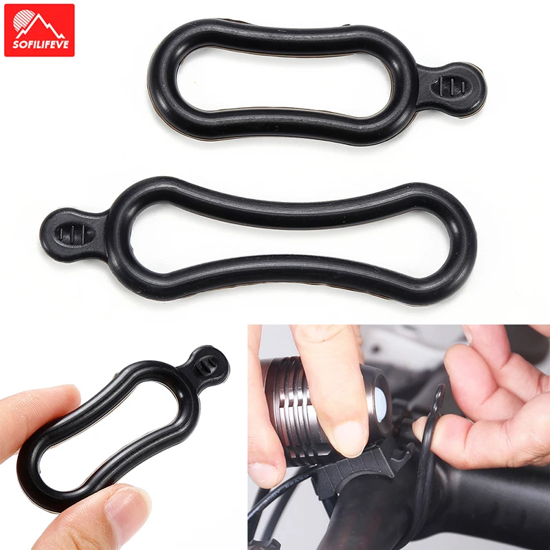 

4pcs Silicone Rubber Band Ring Compact For Headlight Bicycle Headlamp Bike Light Holder Torch Perfect for Cycling 2 Size Ring