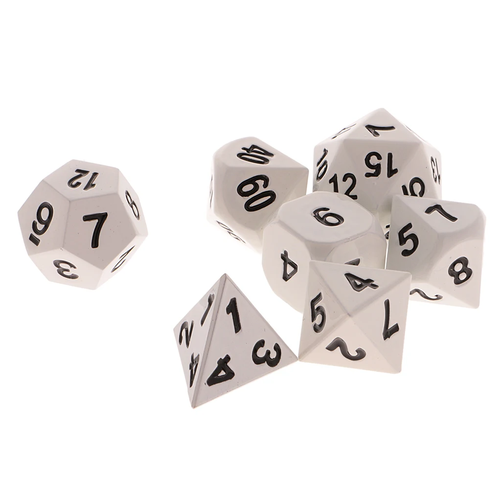 7Pcs 15mm Polyhedral Numberal Dice D4-D20 Party Gaming Dices for D&D RPG Dungeons& Dragons Toy