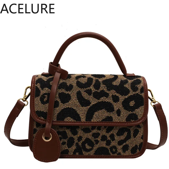 BS ACELURE Leopard PU Leather Small Shoulder Bags Ladies Autumn Winter New High Quality Crossbody Bag Female All-match Handbag 3