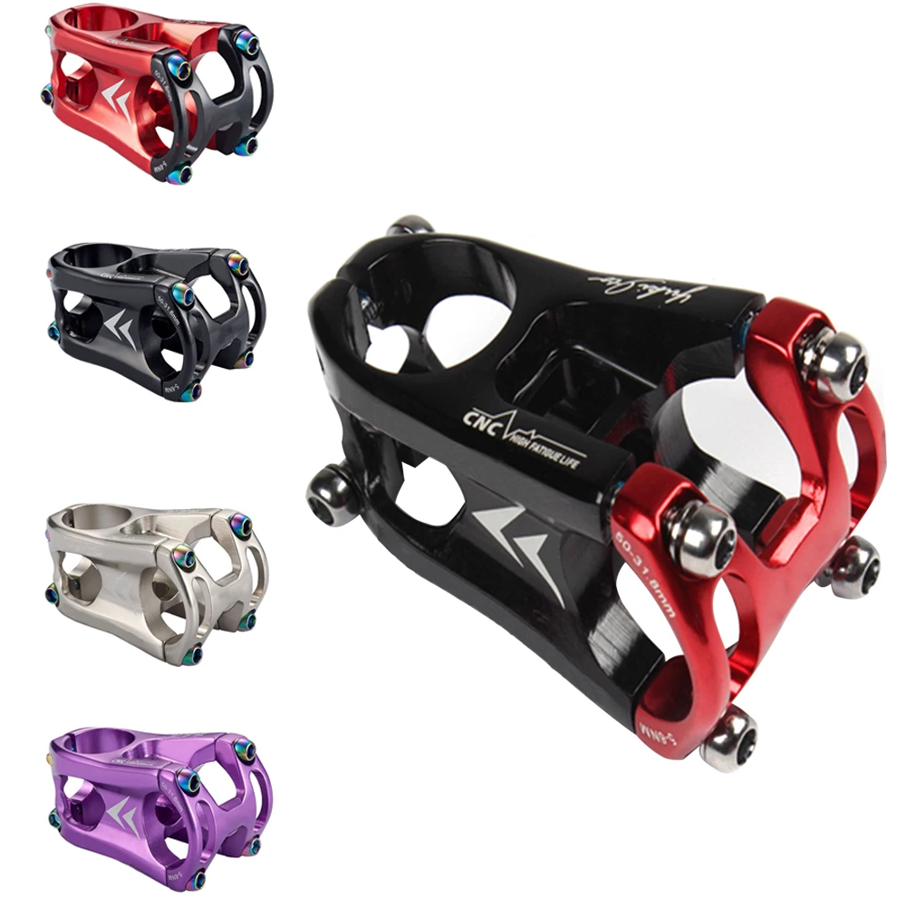 Outdoor Front Cycling Lightweight Handle Stem Hollowed Out Mountain Bike Short Accessories Screw Mount Calmp Aluminum Alloy