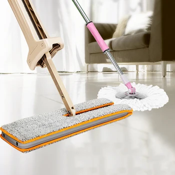 

Microfiber powder mop 360-side light rotating mop retractable household cleaning tool absorbs water Absorption Tools
