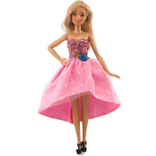 Robes à paillettes roses avec épaules dénudées pour Barbie, 11.5 pouces, vêtements de poupée, tenues de fête, accessoires BJD, jouet pour enfants, cadeau pour fille, 1/6 