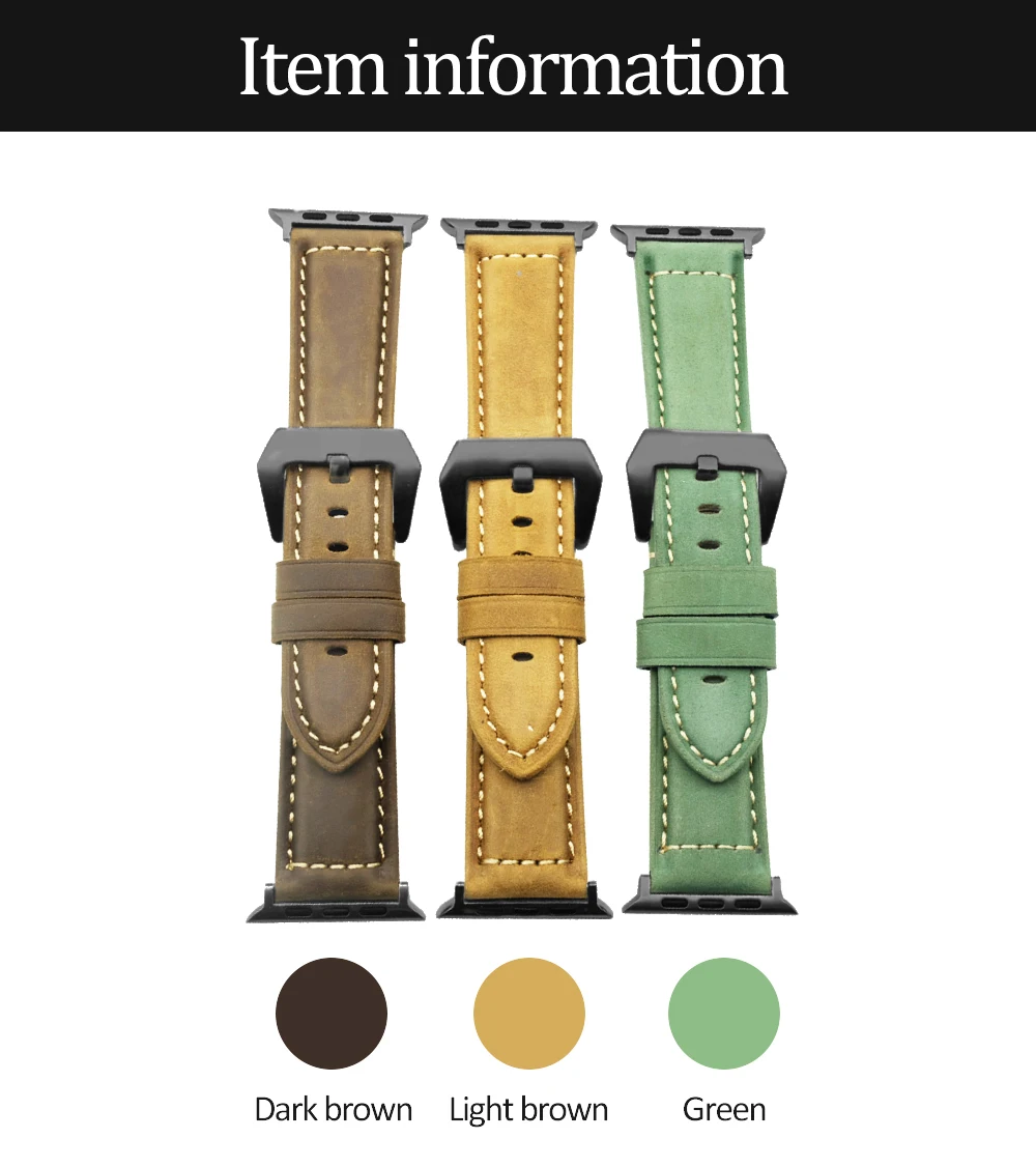 Genuine Leather strap for apple watch series 5 4 3 band for apple iwatch 44mm 40mm 42mm 38mm iwatch 5 4 3 2 1  bracelet
