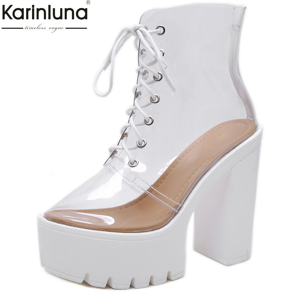 

Women's 2019 leisure Shoelaces summer boots women shoes platform chunky high heels shoes woman boots female