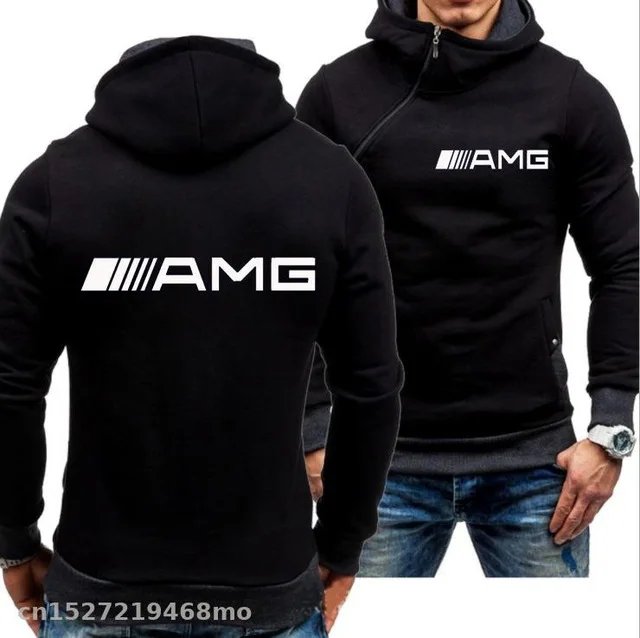 Новые мужские спортивные повседневные толстовки с капюшоном для AMG свитера с логотипами модный тонкий пуловер толстовки с капюшоном с боковой молнией для гонок и езды верхняя одежда X - Цвет: as picture