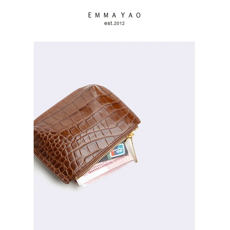 Женские кожаные кошельки для мелочи Emma YAO модный мини-кошелек с держателем карт