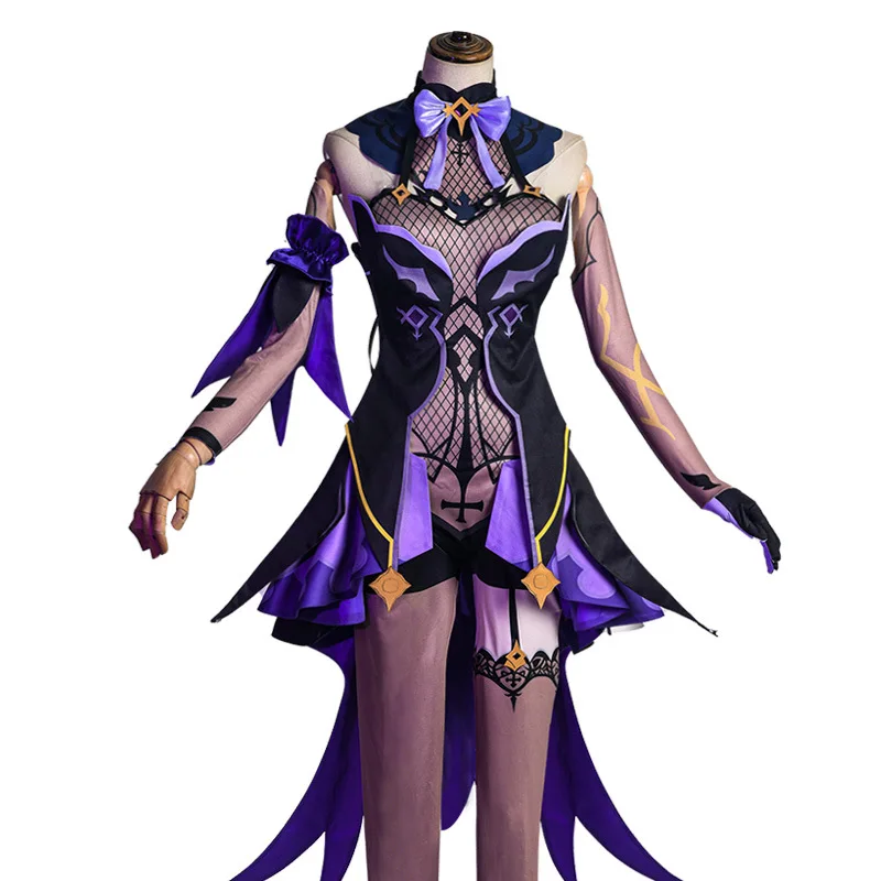 

Game Genshin Impact Fischl Cosplay Costumes Suit Purple Dress Lovely Uniform Accessories Halloween Carnival Party Outfit Women