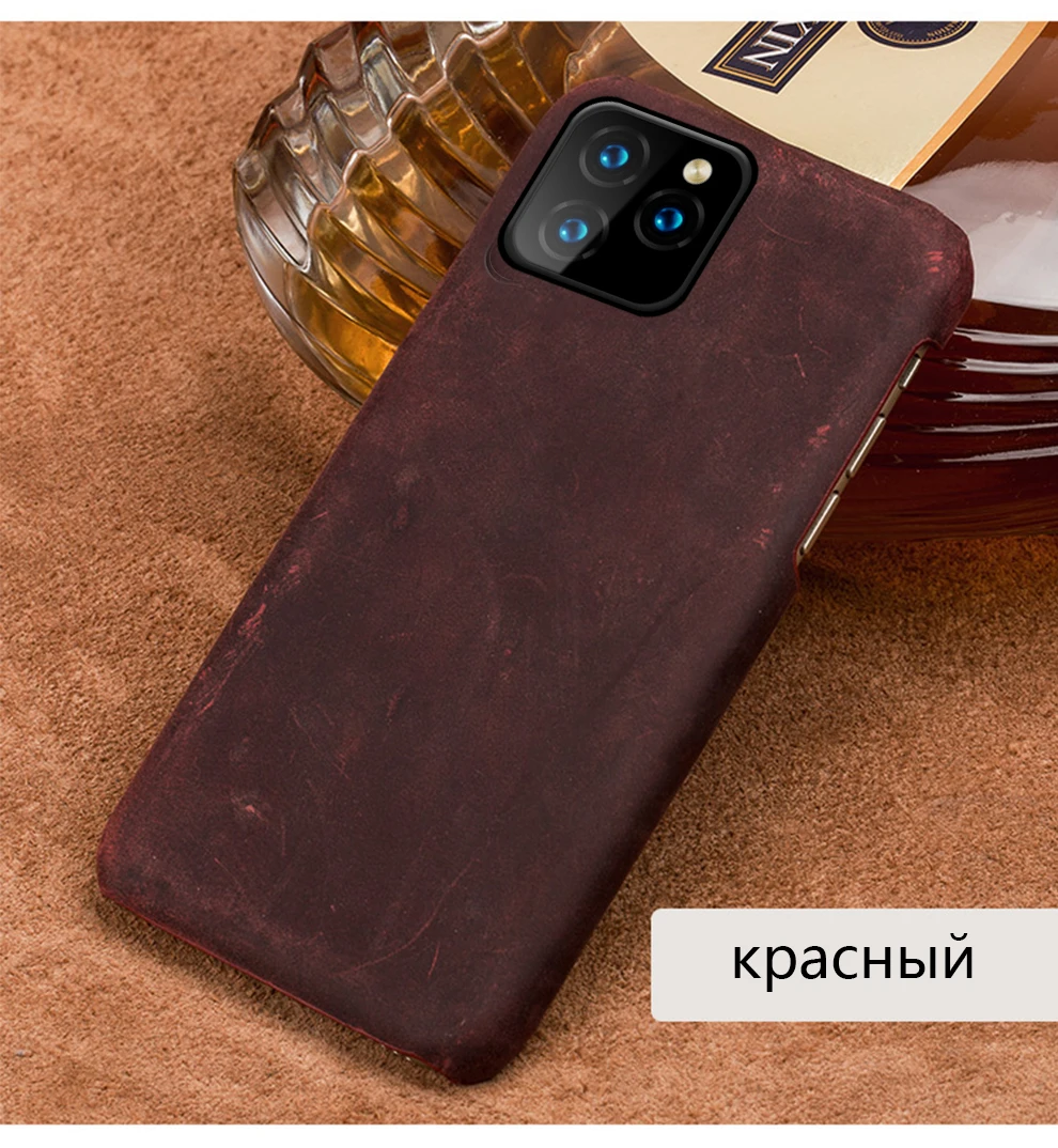 Подлинный подтягивающий кожаный чехол для телефона для iphone 11 11 Pro 11 Pro Max X XS XR XSMAX 6s 7 8 Plus 6 5 5S SE Plus Crazy чехол в виде лошади