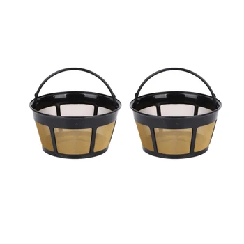 

2PCS Cup Basket Coffee Filter ,Reusable Single Cup Filter Make By Stainless Mesh for Mr. Coffee Makers and Brewers