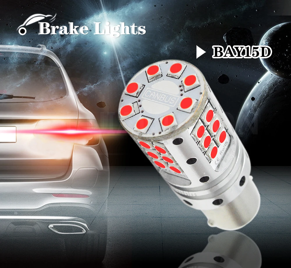 2x сигнал нет Hyper Flash 32smd 3030 двойной луч 1157 BAY15D 10-30 в Canbus Авто стоп резервного копирования задний фонарь светодиодная для парковки машины лампа