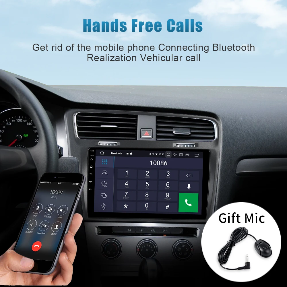 Dasaita Android 9,0 автомобиля gps радио для VW Golf 7 2013 Автомобильный мультимедийный 10," Multi Touch screen MP3 плеер