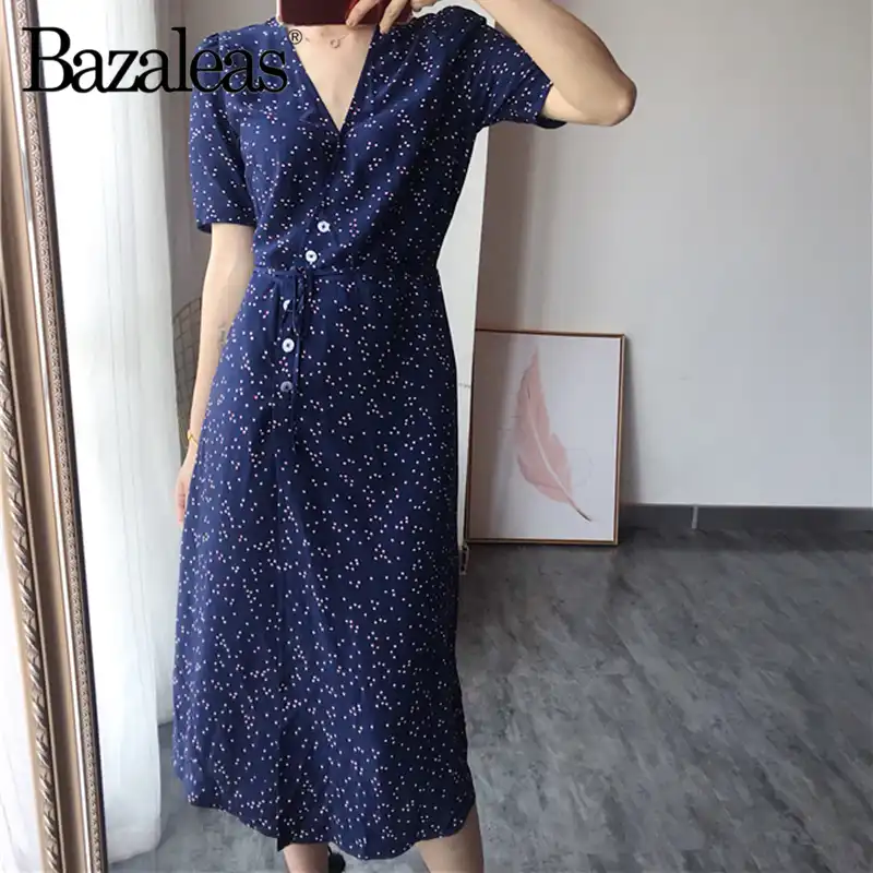 navy floral summer dress