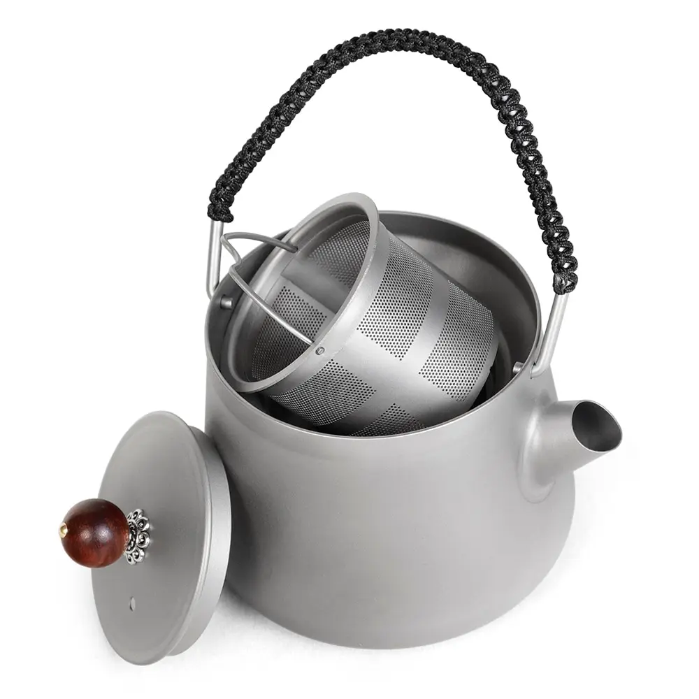 

200ml Ultralight Camping Titanium Tea Kettle Coffee Pot for Outdoor Picnic Camping Outdoor Tableware Tea Kettle