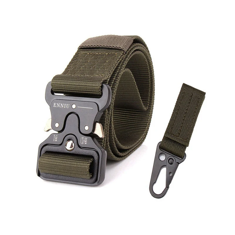 A belt and 1 hook a Армейский ремень Открытый тактический нейлоновый ремень высокого качества охотничий активный ремень военный металлический Пряжка ремень для мужских джинсов подарки для мужчин - Цвет: A belt and 1 hook a