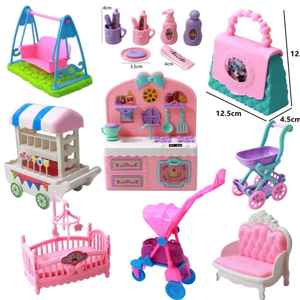 Mix Doll Pretend Play Toy Baby Bed Princess Chair Doll Furniture