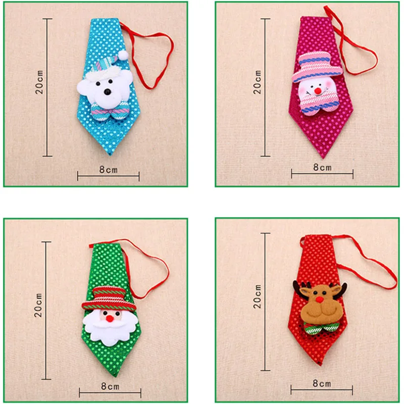 1 шт. мультяшная креативная светящаяся ткань, Детские Рождественские банты, галстук, подарки, милые мини-украшения для рождественской вечеринки