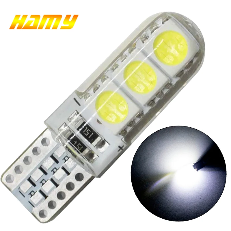 

1x T10 W5W Car LED Bulb Turn Signal Light Auto Interior Dome Reading Light License Plate Wedge Side Super Bright White 12V 6SMD