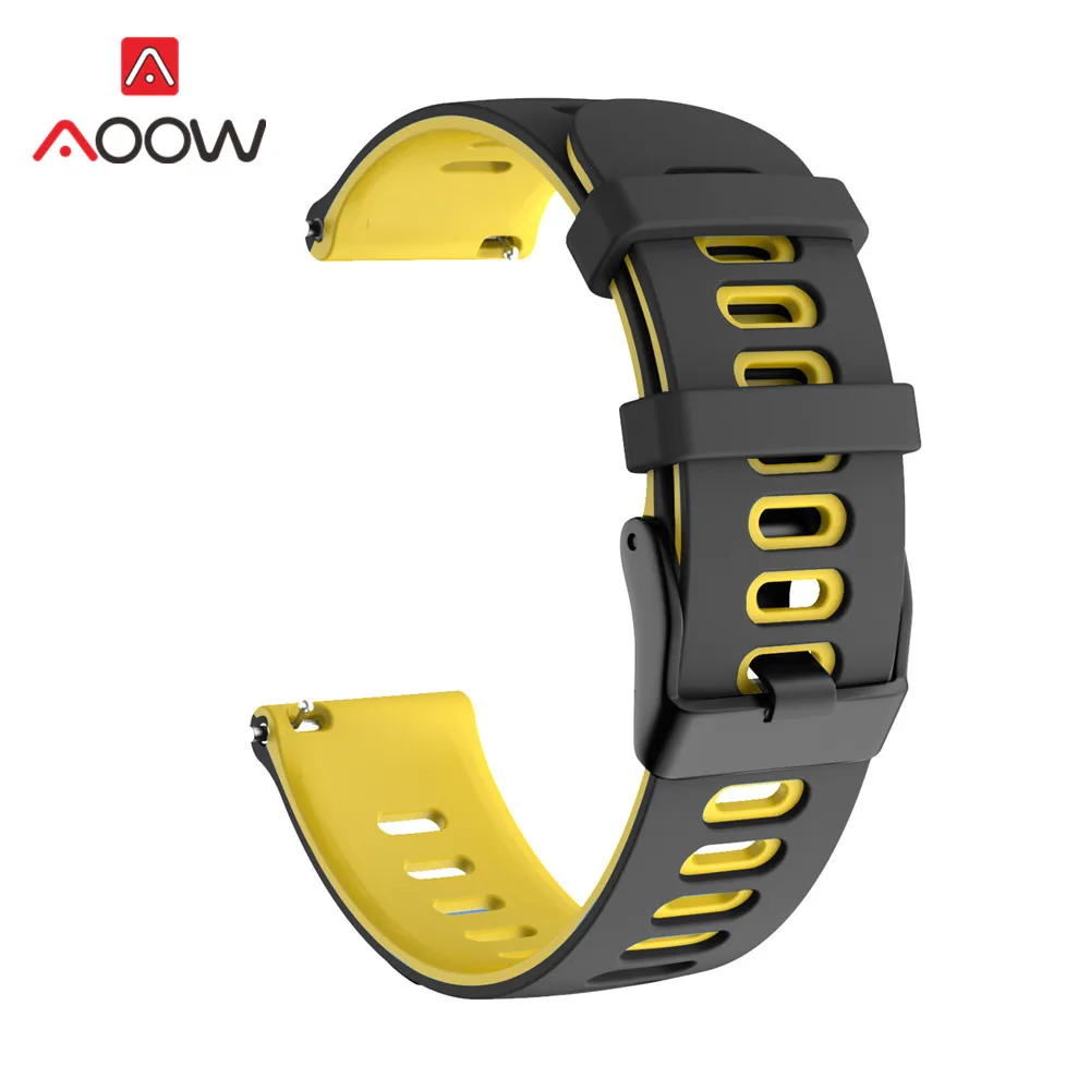 20 мм спортивный силиконовый ремешок для часов samsung Galaxy Watch Active2 40 мм 44 мм 42 мм Active 2 Garmin Amazfit huawei Band ремешок Correa - Цвет ремешка: Yellow