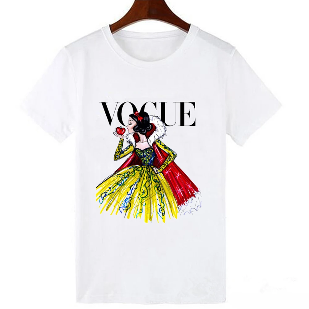 LUCKYROLL Sleep beauty, футболка принцессы Авроры с персональным принтом, женская футболка с коротким рукавом, Белый Топ, Harajuku Vogue, футболка - Цвет: WTQ0096