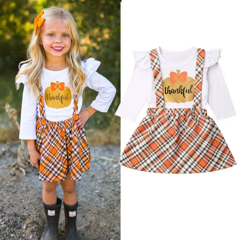 Детская одежда в виде тыквы на Хэллоуин для маленьких девочек топ бретельках