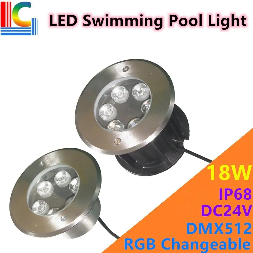 Подводный светодиодный светильник 18 Вт 6 12 В 24 DMX512 управление RGB подвесной s IP68