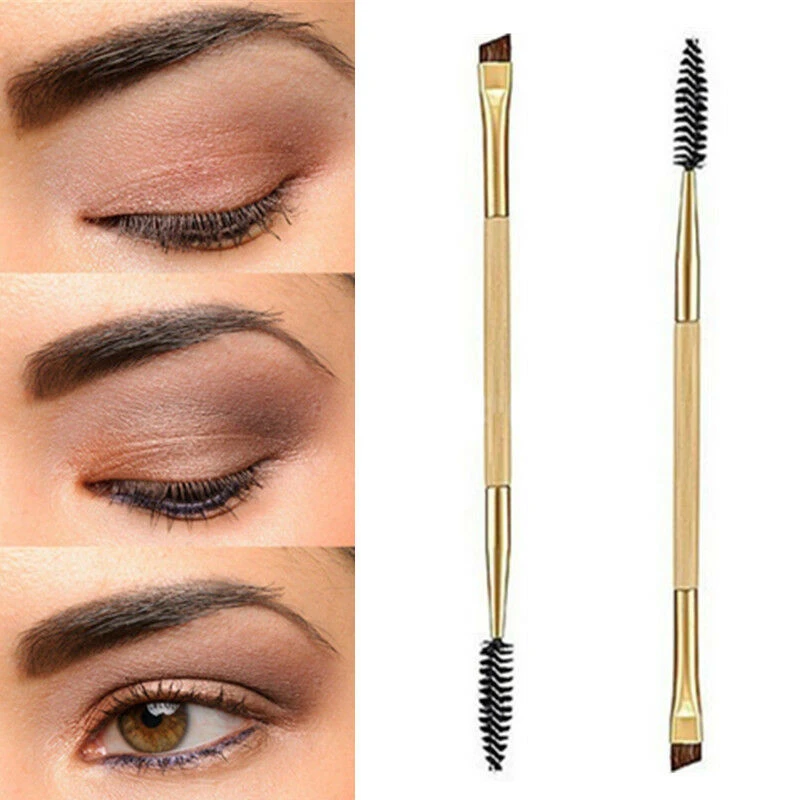 

1 Pcs Wood Eyelash Eyebrow Brush Double Head Brushes Eyelash Eyebrow Cosmetics Beauty Tools Professional Beveled Spiral Brush