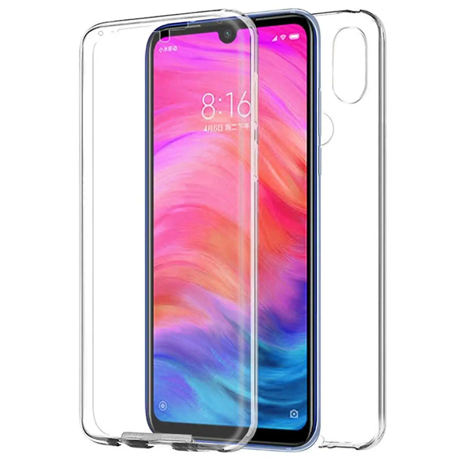 Модный чехол 2 в 1 360 градусов силиконовая Прозрачная крышка для XiaoMi Mi8 Mi 8SE 8 Global