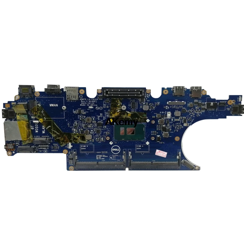 E5470 5470 материнская плата для ноутбука DELL CN-00VJ1C 00VJ1C 0VJ1C LA-C631P Материнская плата ноутбука E5470 5470 материнская плата i3-6100U тест проведен