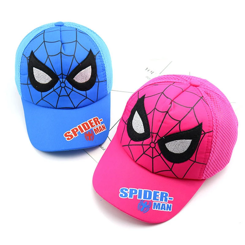 SPIDER-MAN, новая хлопковая детская бейсболка с рисунком Человека-паука, Детская кепка в стиле хип-хоп для мальчиков, бейсболка в сеточку