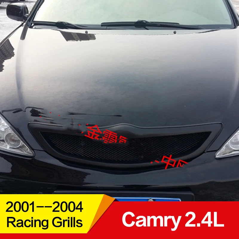 Использовать для toyota camry 2.4L гоночные грили 2001-04 года глянцевое углеродное волокно/FRP Refitt Передняя Центральная гоночная решетка крышка аксессуары