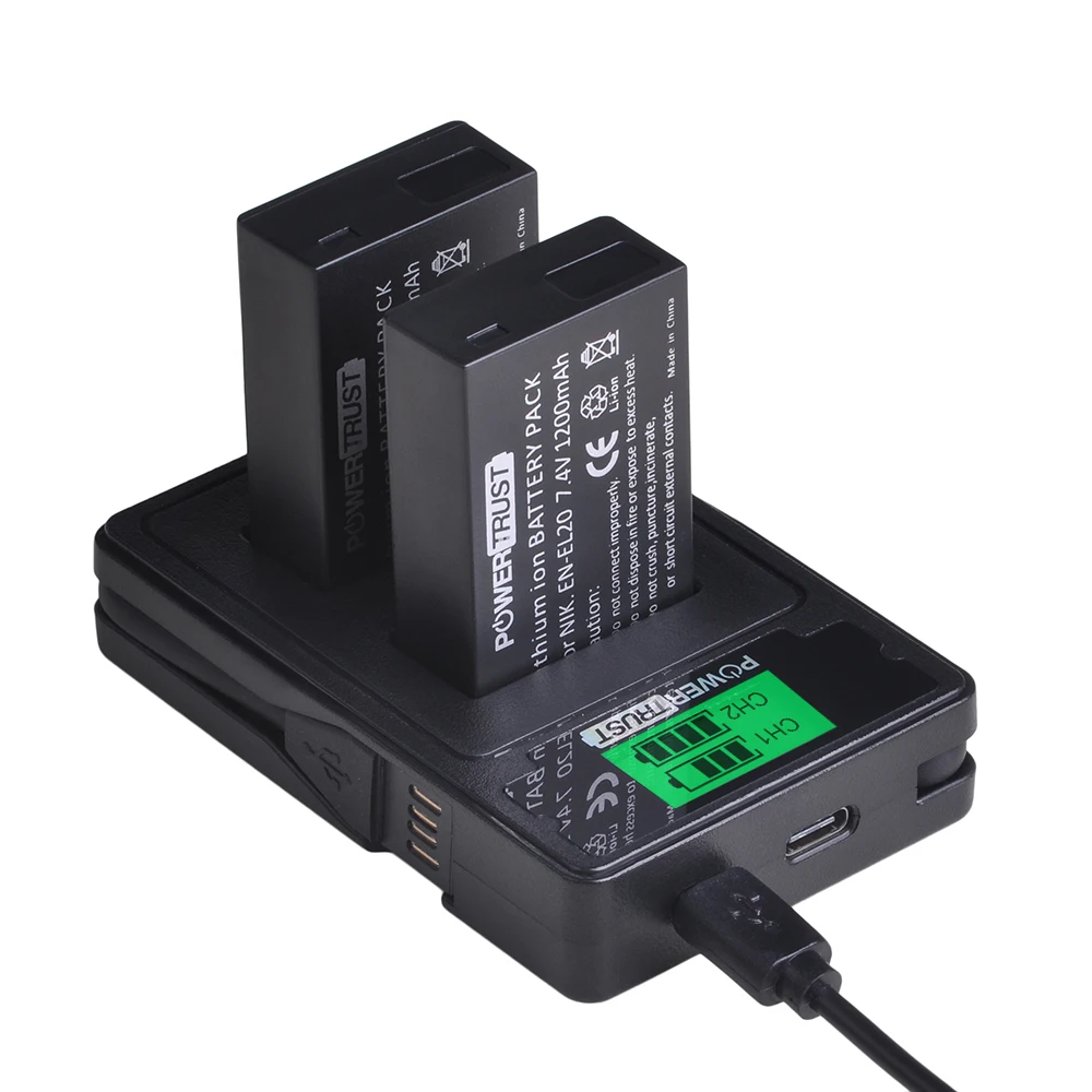 EN EL20 EL20A en el20 аккумулятор + ЖК USB двойное зарядное устройство с портом типа C для Nikon