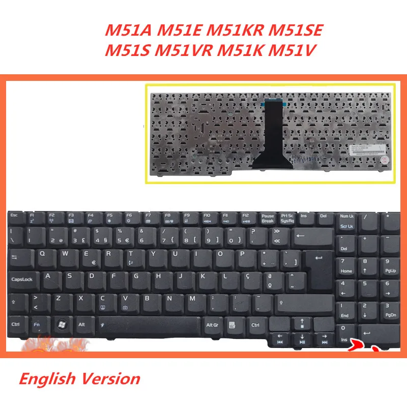 Клавиатура с английской раскладкой для ноутбука Asus M51A M51E M51KR M51SE M51S M51VR M51K M51V |