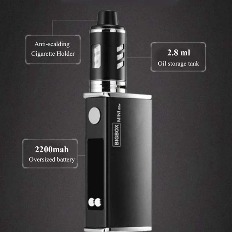 2 шт электронная сигарета 80 Вт регулируемый Vape Mod Box Kit 2200Mah 0.3Ohm 3 мл бак электронная сигарета большой дым атомайзер вейпер(серебро и