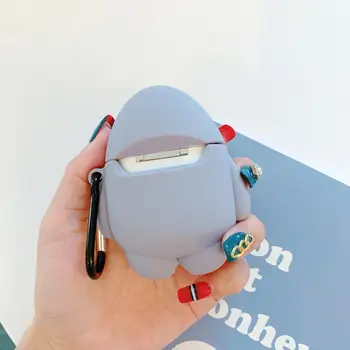 

Wireless Bluetooth Headset Silicone Cover For Apple Pro Shockproof Shark Cute Case Cartoon 1/2 Airpods Protective Headphone K8D3