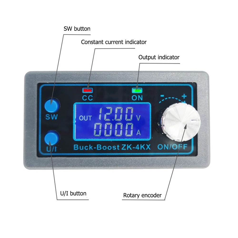 ZK-4KX Programmable Digital Control Buck Boost Converter DC Adjustable Regulated Power Supply DIY Constant Voltage | Электроника
