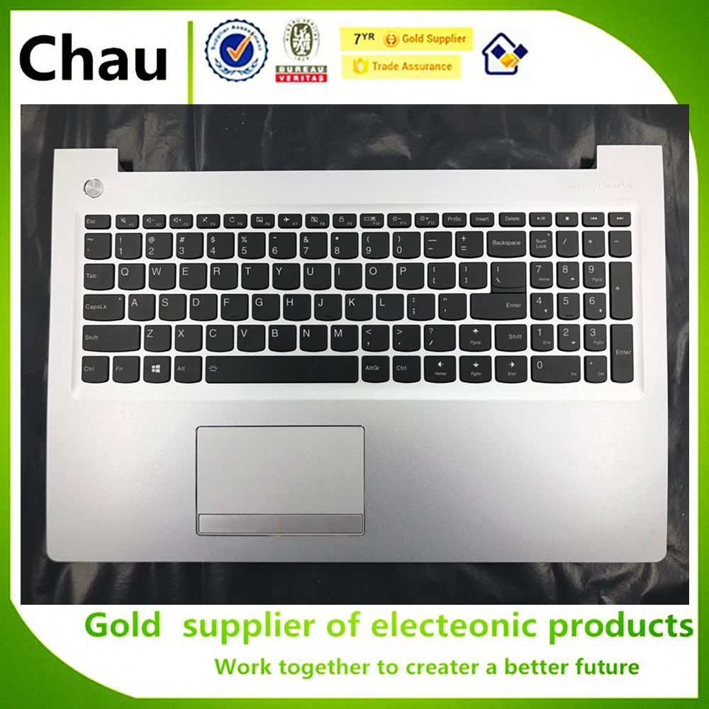 

chau New For Lenovo 510-15ISK Upper Case Palmrest Cover With US Keyboard With Backlight Touchpad metal