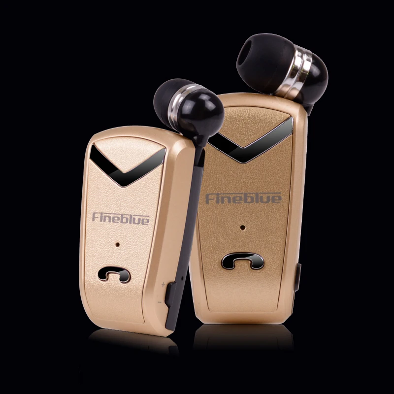 Fineblue F-V2 Bluetooth V4.0 наушники с клипсой на бизнес наушники Беспроводная гарнитура английские подсказки Remider выдвижной кабель