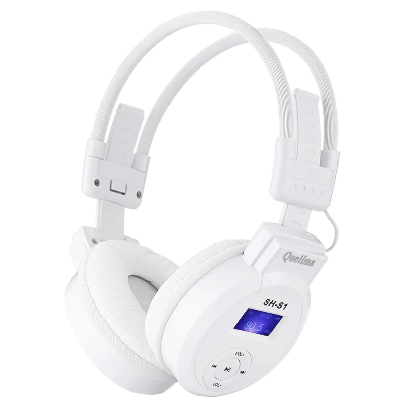 White ABKT-Quelima, брендовая Складная спортивная игровая беспроводная гарнитура, светодиодная, Fm радио, складная гарнитура с поддержкой карт Tf и микрофона - Цвет: White