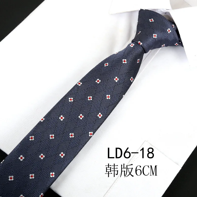 ZY-LD6-18 Мужские галстуки 6 см в полоску жаккардовые узкие Аксессуары для галстуков повседневная одежда галстук свадебные официальные деловые вечерние Для худой шеи галстук - Цвет: ZY-LD6-18