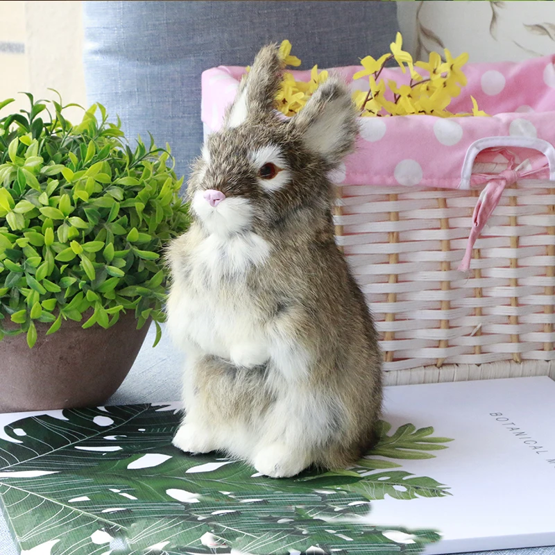1 шт. милые кролики плюшевые игрушки Мех реалистичные животные Пасхальный кролик