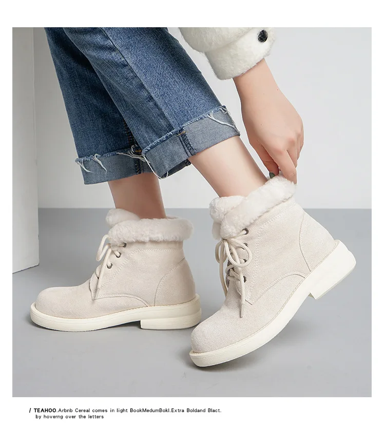 winter new snow boots women's fashion simple solid color plus velvet warm and comfortable casual boots