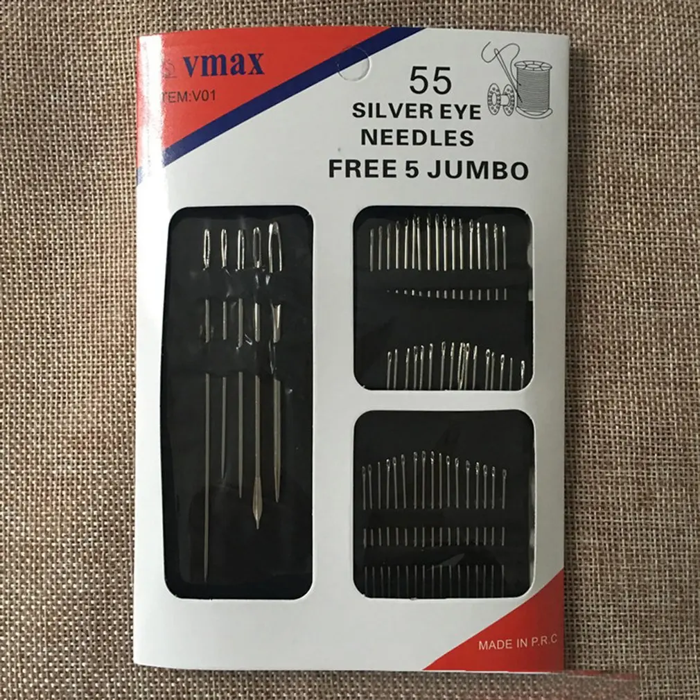 55Pcs Stainless Steel Sewing Needles Pins For Needlework Home Diy Crafts Household Handmade Cross Stitch Sewing Accessories