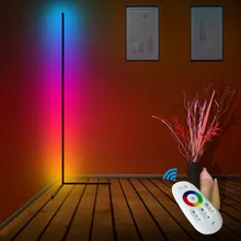 Lampadaire LED multicolore au design moderne, alimenté par une prise, luminaire décoratif d'intérieur, idéal pour un salon ou une chambre à coucher