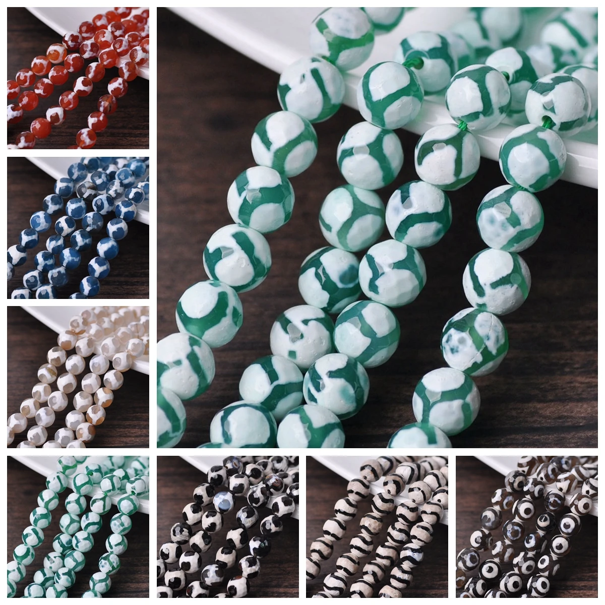 45pcs 8mm Round Faceted Combined Agate Stone Loose Beads Lot For DIY Jewelry Making Crafts Findings gem stone faceting machine manipulator grinding machine jewelry jade grinding faceted angle polisher index handle dops
