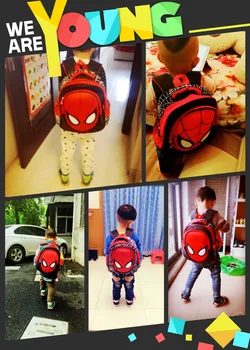 

2019 Children spiderman Backpacks Super heroes New School Bag 3D stereo Baby Boys Backpack Kids Children Cartoon School Bags